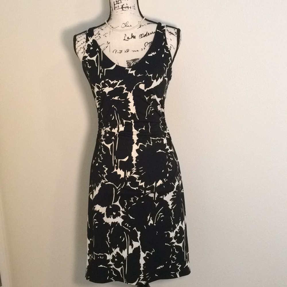 Express Black and White Floral Dress